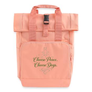 Choose Peace. Choose Dogs. - Rolltop Rucksack mit zwei Griffen - Chintzrosa - Vorne