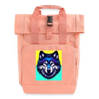 Wolf - Roll Top Backpack with Two Handles - chintz rose - Front