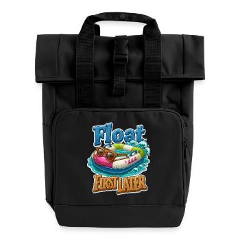 Float First, Later - Roll Top Backpack with Two Handles - black - Front
