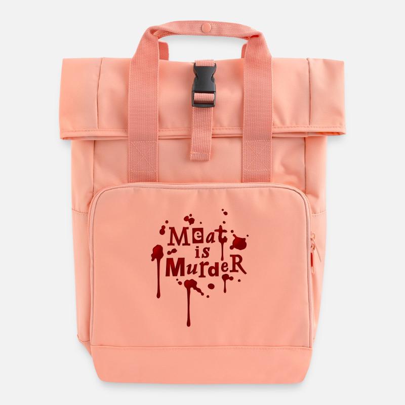 01_t_meatismurder - Roll Top Backpack with Two Handles - chintz rose