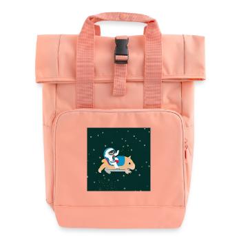 Astronaute sur un capybara spatial - Sac à dos Roll Top à deux anses - rose liberty - Devant
