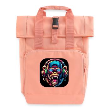 Affe Bunt Zähne Brüllen Cap - Rolltop Rucksack mit zwei Griffen - Chintzrosa - Vorne