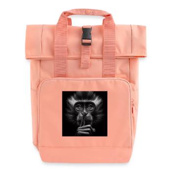 A Silent Monkey - Roll Top Backpack with Two Handles - chintz rose - Front