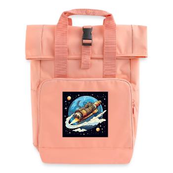 Raketenflug durchs All - Rolltop Rucksack mit zwei Griffen - Chintzrosa - Vorne