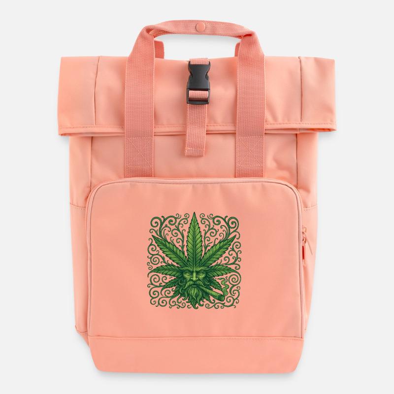 Green High Guardians - Roll Top Backpack with Two Handles - chintz rose