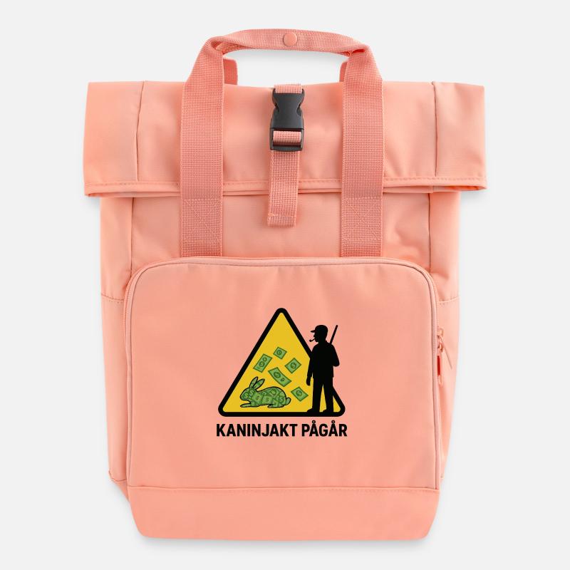 Rabbit hunting in progress - Roll Top Backpack with Two Handles - chintz rose