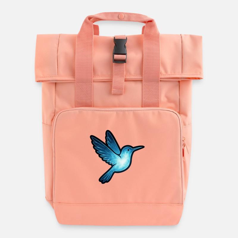 Seelentier und Wächterwesen: Kolibri - Rolltop Rucksack mit zwei Griffen - Chintzrosa