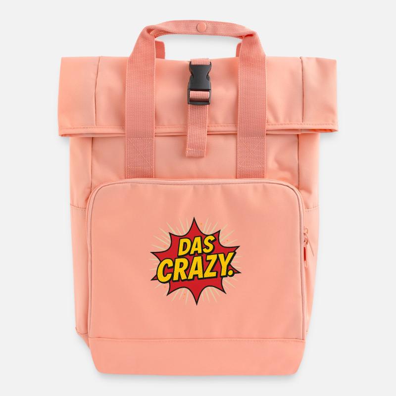 Comic Explosion Text Design - Rolltop Rucksack mit zwei Griffen - Chintzrosa
