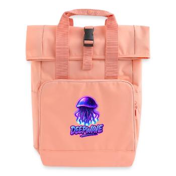 Neon Qualle Deepwave Design - Rolltop Rucksack mit zwei Griffen - Chintzrosa - Vorne