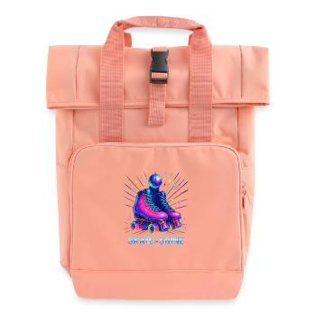 Neon Roller Derby Stil - Rolltop Rucksack mit zwei Griffen - Chintzrosa - Vorne