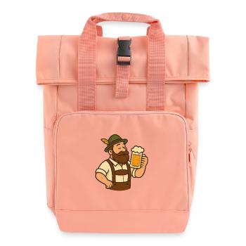 Bayerischer Biergarten–Motiv - Rolltop Rucksack mit zwei Griffen - Chintzrosa - Vorne