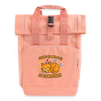 Katze schnurrt, wenn es mir gefällt - Rolltop Rucksack mit zwei Griffen - Chintzrosa - Vorne
