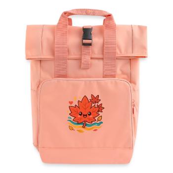 Kuscheliges Herbstblatt Lächeln - Rolltop Rucksack mit zwei Griffen - Chintzrosa - Vorne