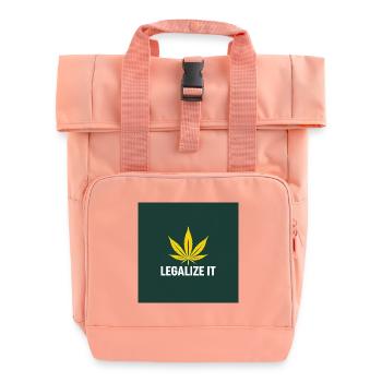 Cannabis Legalization Sheet - Roll Top Backpack with Two Handles - chintz rose - Front