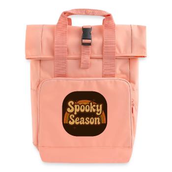 Spooky Season Retro Look - Roll Top Backpack with Two Handles - chintz rose - Front