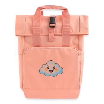 Cute Cartoon Cloud – Funny Kids & Adults - Roll Top Backpack with Two Handles - chintz rose - Front