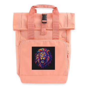 Neonfarben Löwenkopf Kunstwerk - Rolltop Rucksack mit zwei Griffen - Chintzrosa - Vorne