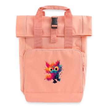Watercolor_Spiky_Cat_Art - Sac à dos Roll Top à deux anses - rose liberty - Devant
