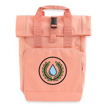 Water Drops with Leaf Wreath - Roll Top Backpack with Two Handles - chintz rose - Front