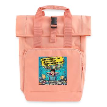 Brainstorming für intensive Pop-Art - Rolltop Rucksack mit zwei Griffen - Chintzrosa - Vorne