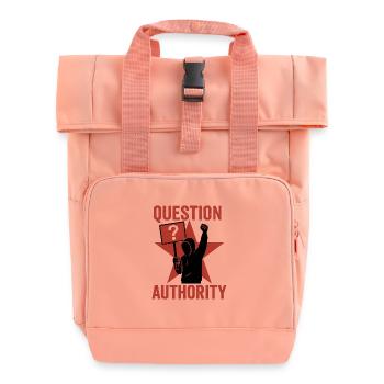 Question Power - Roll Top Backpack with Two Handles - chintz rose - Front