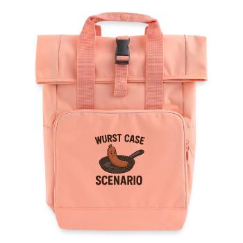 Sausage Case Scenario - Roll Top Backpack with Two Handles - chintz rose - Front
