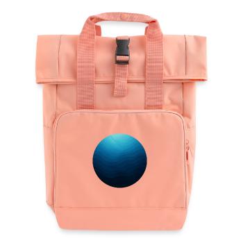 Ocean Circle in Blue Waves - Roll Top Backpack with Two Handles - chintz rose - Front