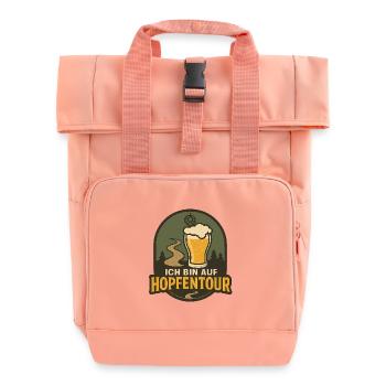 Hopfentour Bierpfad Logo - Rolltop Rucksack mit zwei Griffen - Chintzrosa - Vorne