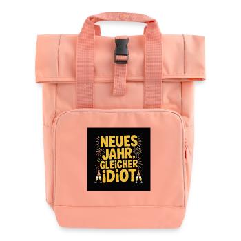 Neues Jahr, gleicher Idiot - Rolltop Rucksack mit zwei Griffen - Chintzrosa - Vorne