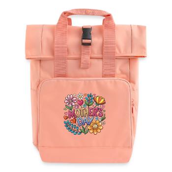 Muttertag Blumen Popart - Rolltop Rucksack mit zwei Griffen - Chintzrosa - Vorne