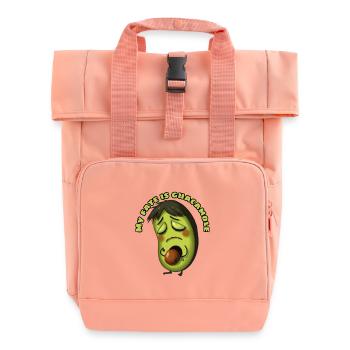 Avocado Destiny Guacamole Meme - Roll Top Backpack with Two Handles - chintz rose - Front