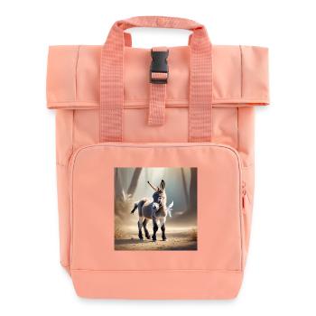 Federleichter Esel im Morgenlicht - Rolltop Rucksack mit zwei Griffen - Chintzrosa - Vorne