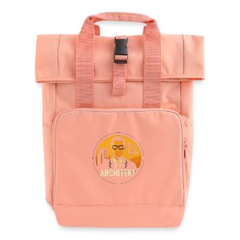 Architekt Icon Bauplan - Rolltop Rucksack mit zwei Griffen - Chintzrosa - Vorne
