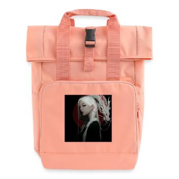 Monddrache Noir: Weiße Haare Drache - Rolltop Rucksack mit zwei Griffen - Chintzrosa - Vorne