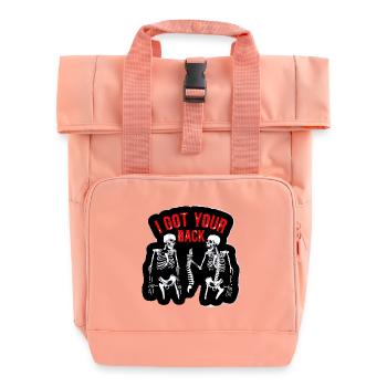 Ich hab deinen Rücken, Skelette - Rolltop Rucksack mit zwei Griffen - Chintzrosa - Vorne