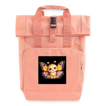 Baby butterfly with her colorful wings - Roll Top Backpack with Two Handles - chintz rose - Front