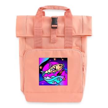 Poisson vaperwave/retrowave ivre. - Sac à dos Roll Top à deux anses - rose liberty - Devant