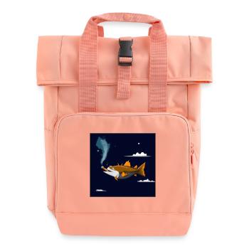 Fischen Sie mit einer Zigarre in der Luft. - Rolltop Rucksack mit zwei Griffen - Chintzrosa - Vorne