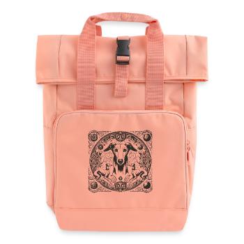 Greyhound Mandala Ornament - Rolltop Rucksack mit zwei Griffen - Chintzrosa - Vorne