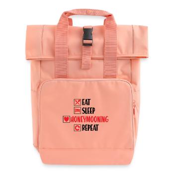 Honeymooning Flitterwochen Reise Heirat Hochzeit - Rolltop Rucksack mit zwei Griffen - Chintzrosa - Vorne