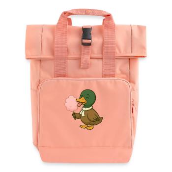 Motif de canard ludique avec barbe à papa - Sac à dos Roll Top à deux anses - rose liberty - Devant