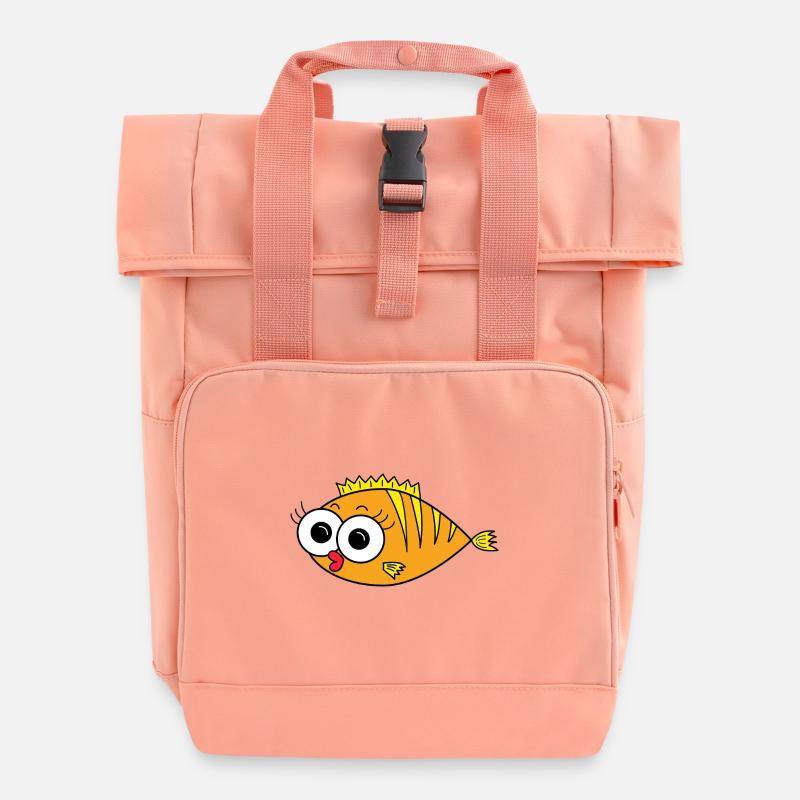 Fisch - Rolltop Rucksack mit zwei Griffen - Chintzrosa