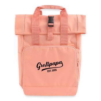 Großpapa 2025 Großvater Baby Verkündung Opa Werden - Rolltop Rucksack mit zwei Griffen - Chintzrosa - Vorne