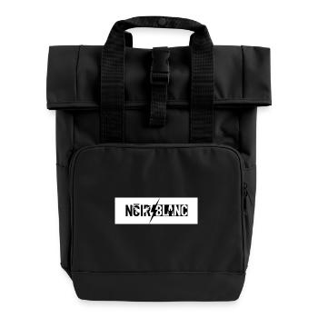 BlackFlash Weiße Grafik – Kontrast-Logo - Rolltop Rucksack mit zwei Griffen - Schwarz - Vorne