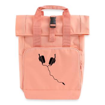 kopfhörer DJ headphones - Rolltop Rucksack mit zwei Griffen - Chintzrosa - Vorne