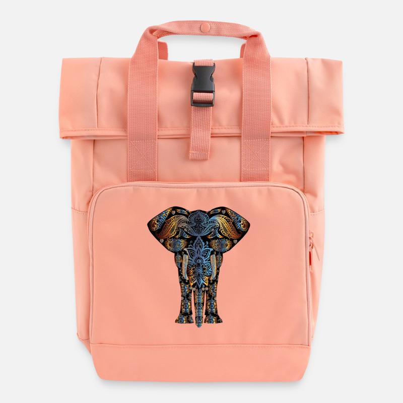 éléphant - Sac à dos Roll Top à deux anses - rose liberty