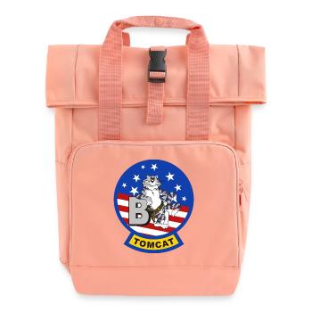 Tomcat F-14 B - Roll Top Backpack with Two Handles - chintz rose - Front