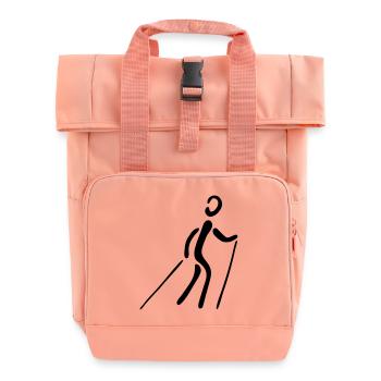 Nordic Walking - Rolltop Rucksack mit zwei Griffen - Chintzrosa - Vorne