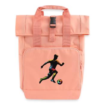 Soccer Players for Soccer Fans - Roll Top Backpack with Two Handles - chintz rose - Front