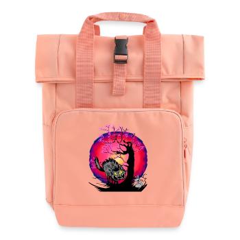 Halloween Katze Katzen Maus Mäuse - Rolltop Rucksack mit zwei Griffen - Chintzrosa - Vorne